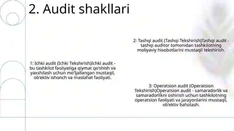 Aiditorlik Tekshiruvi Turlari Va Shakillari 3