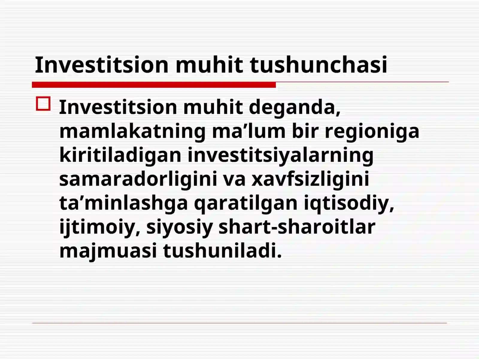 5-mavzu.Investitsiya faoliyatini rivojlantirishda investitsiyamuhitining o’rni 3