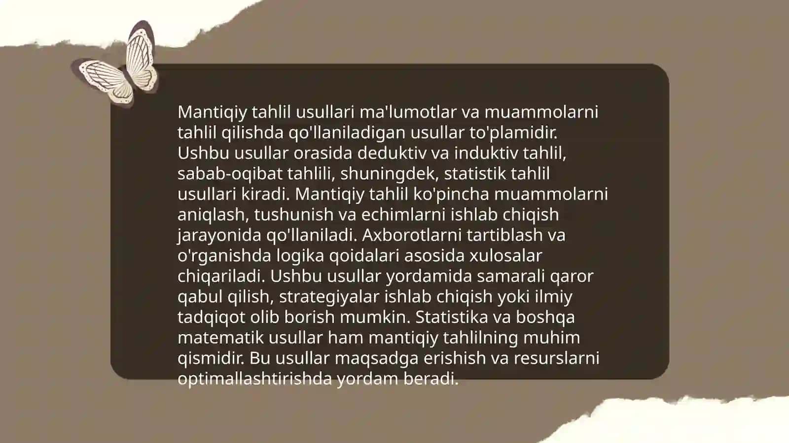Mantiqiy tahlil usullari 3