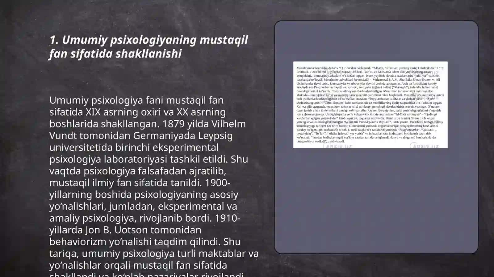 Umumiy psixologiyaning mustaqil fan sifatida vujudga kelishi,uning rivojlanish tarixi va hozirgi holati 3
