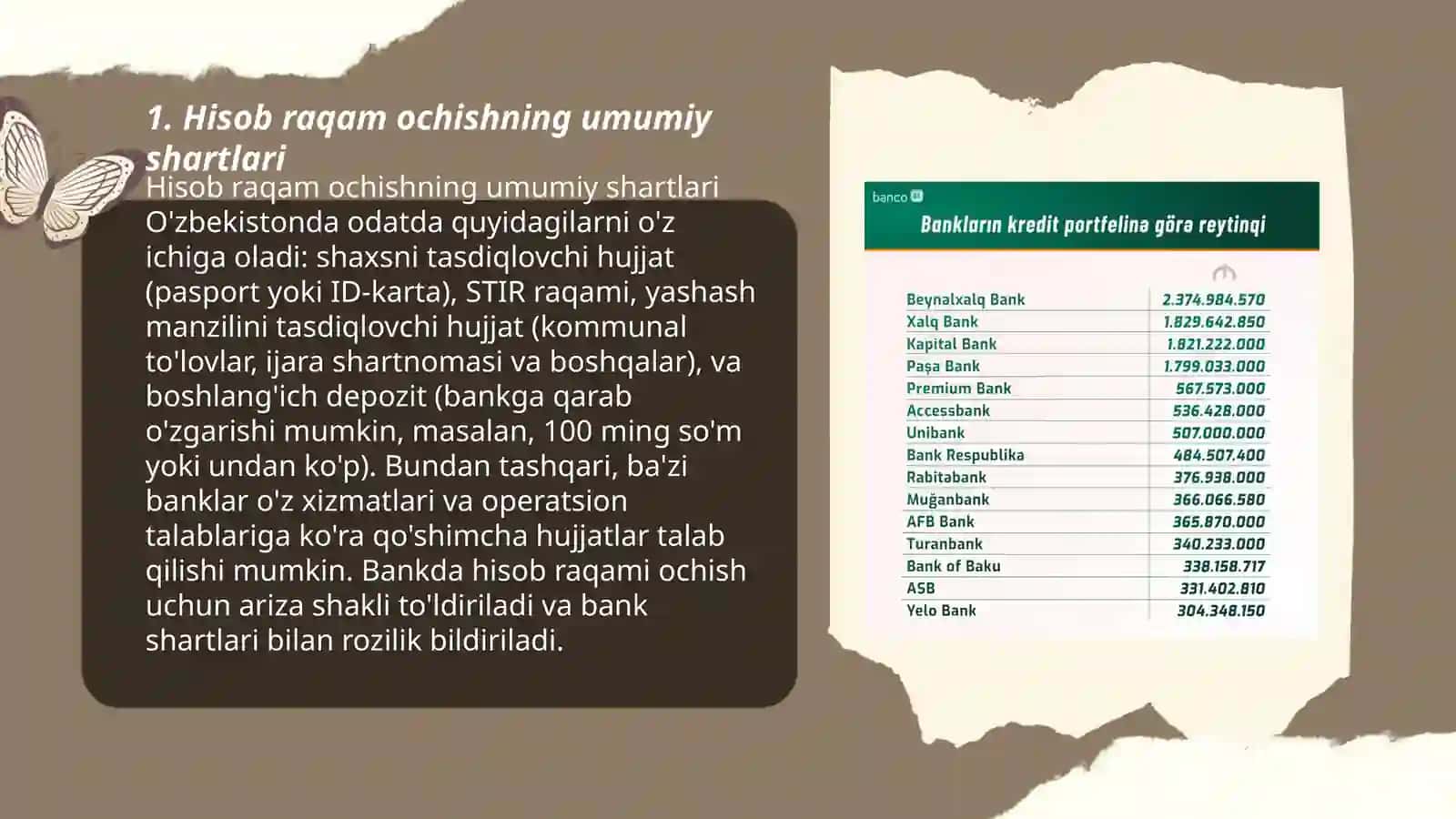 Hisob raqam ochish yopish va boshqa bankka olib oʻtish tartibi 3