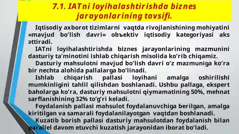 Iqtisodiy axborot tizimlarini loyihalashtirishdabiznеs jarayonlarining o’ziga xos xususiyatlari 3