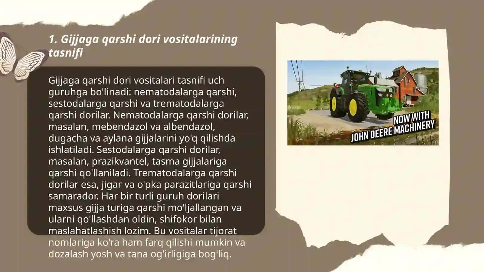 Gijjaga, protozoyga va gelmintlarga qarshi dori vositalariva farmakologiyasi 3