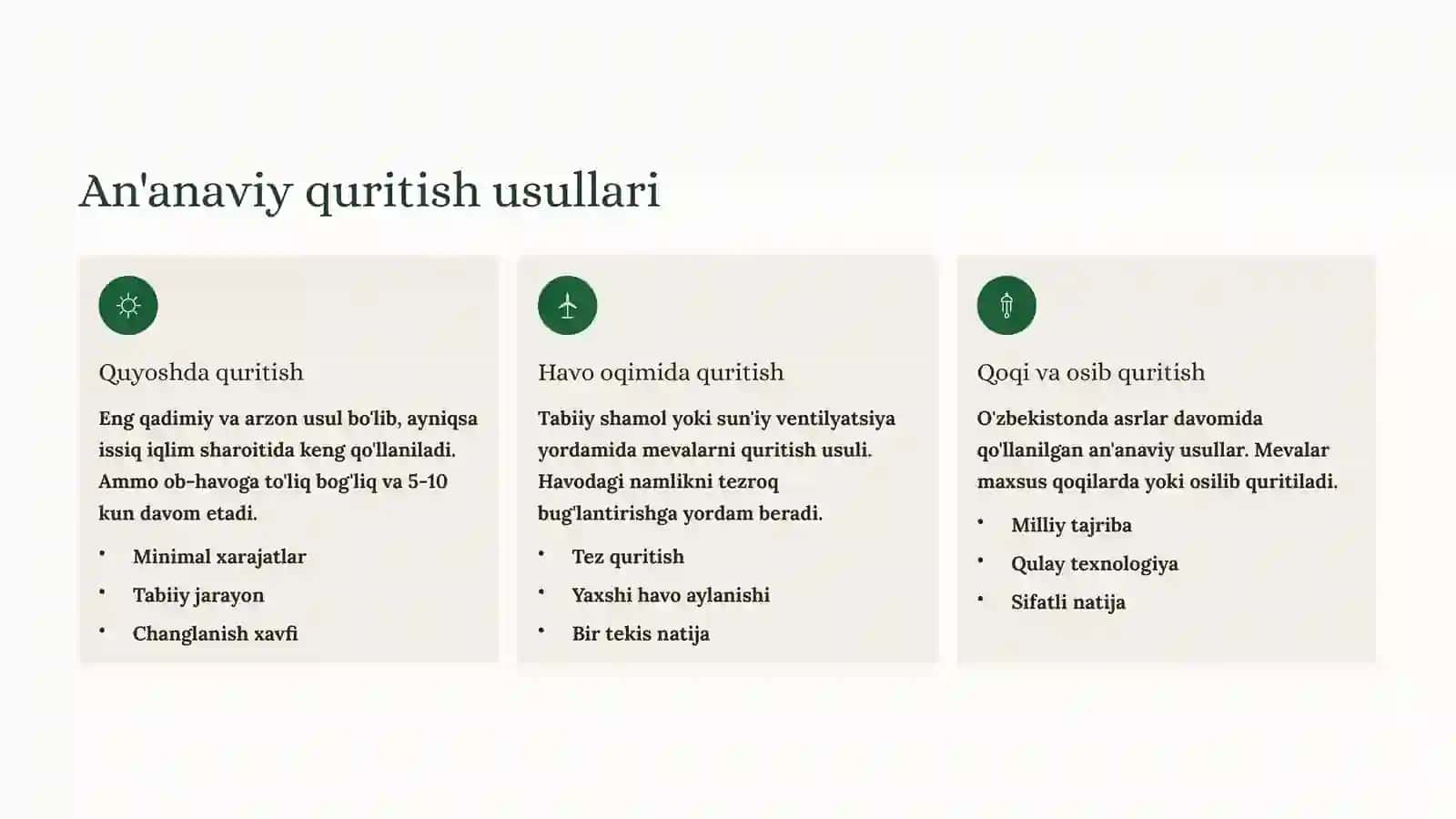 Mevalarni xalq xo'jaligida quritish usullari va zamonaviy texnologiyalar 3