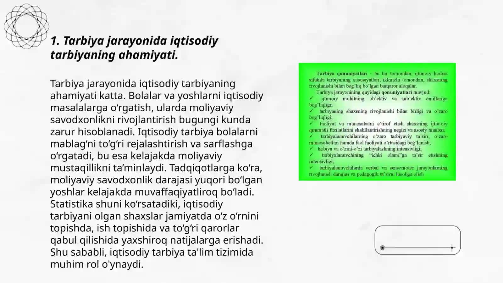 Tarbiya jarayonining o'ziga xos xususiyatlari 3