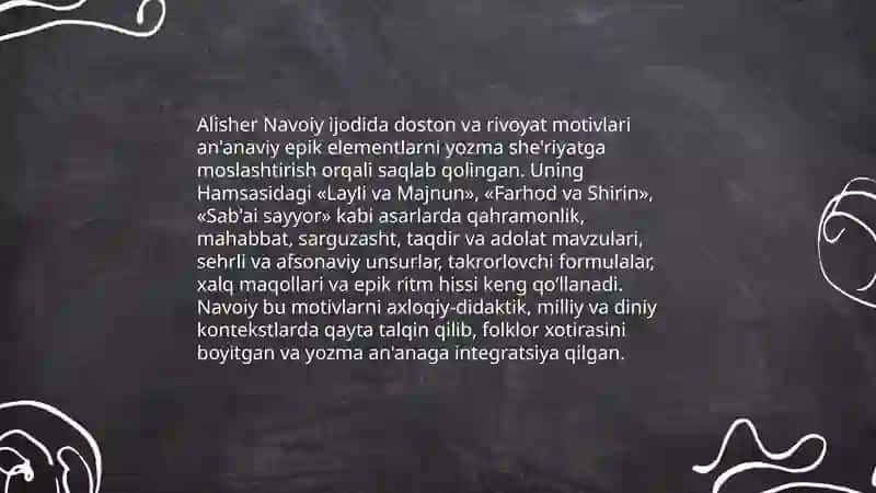 Alisher Navoiy ijodida folklor an'analari 3