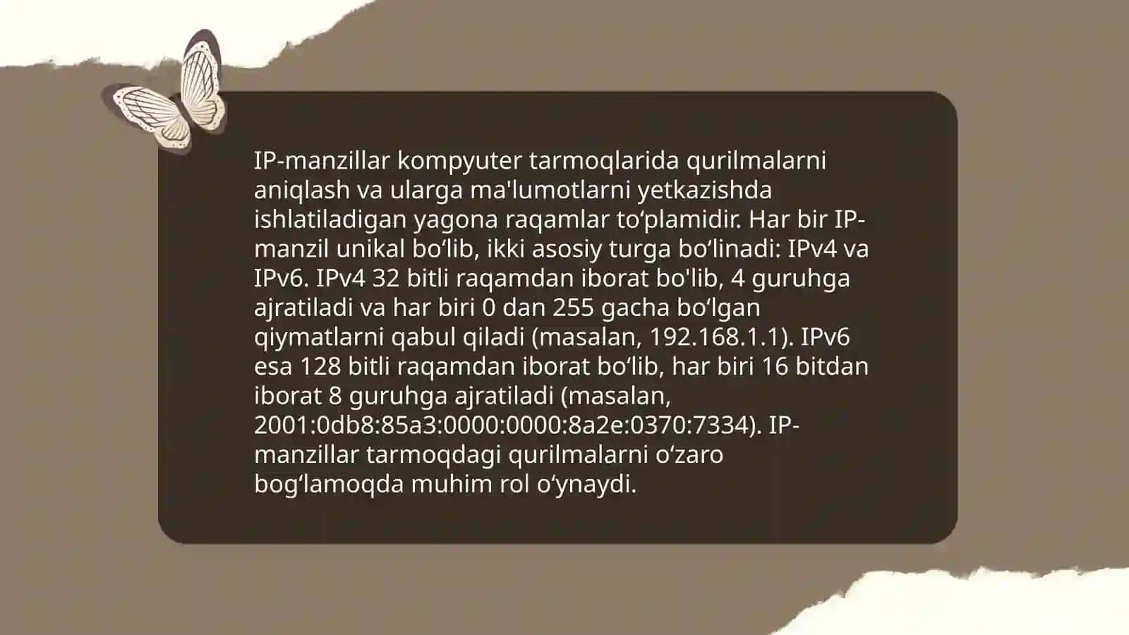 IP-manzillar va tarmoq interfeyslarini sozlash 3