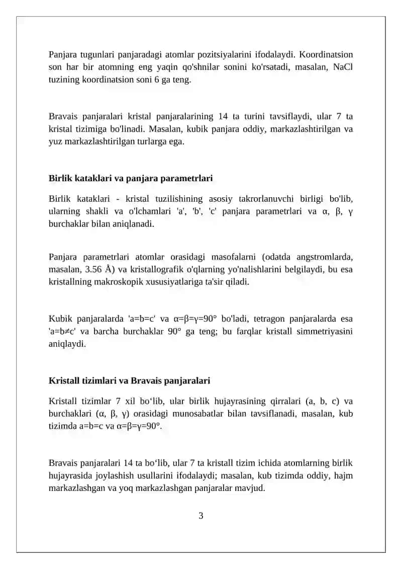 Moddalarning kristall tuzilishi 3