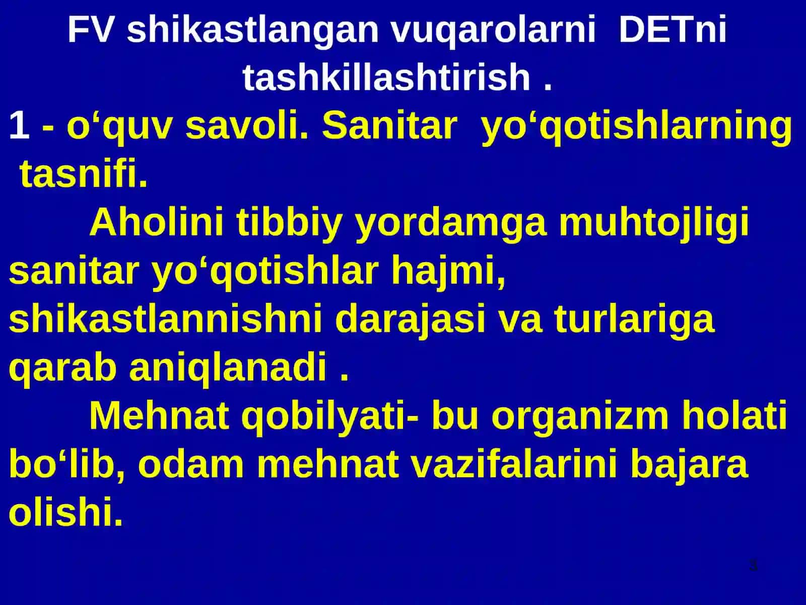 ТОShKENT PEDIATRIY ТIBBIYOT INSTITUTI FUQARO MUҚOFASI КURSI 3