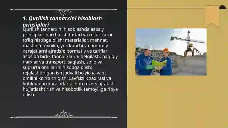 Qurilish ishlari tannarxini kalkulatsiya qilish usullari 3