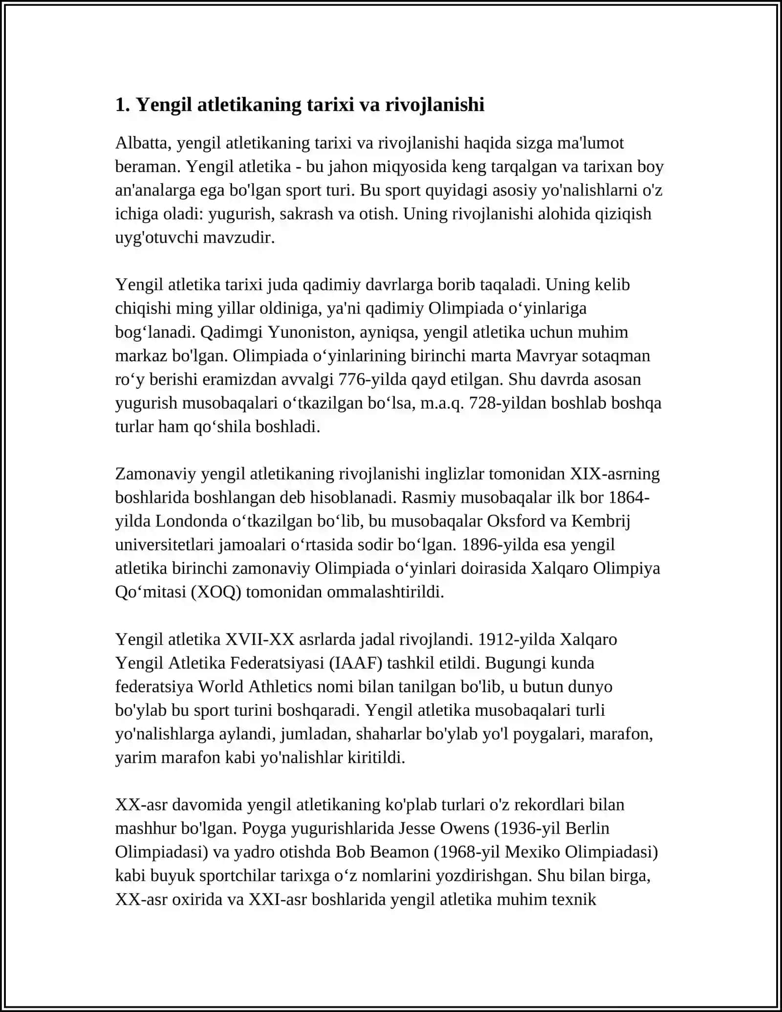 YENGIL ATLETIKANING JISMONIY TARBIYA TIZIMIDAGI ORNI VA AHAMIYATI 3
