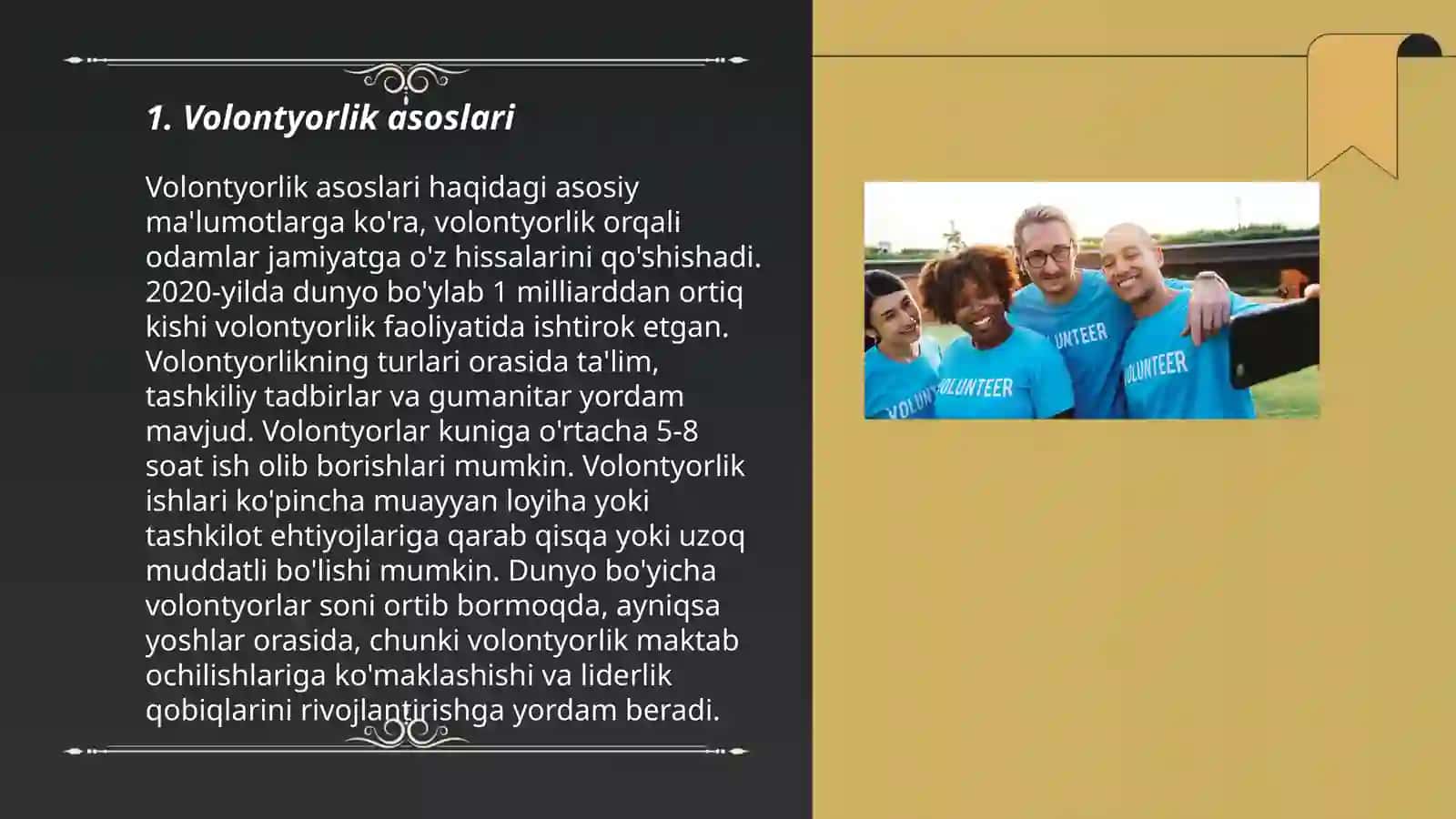 Valantyorlik va valantyor guruhlar bilan tashkil etiladigan,faoliyat 3