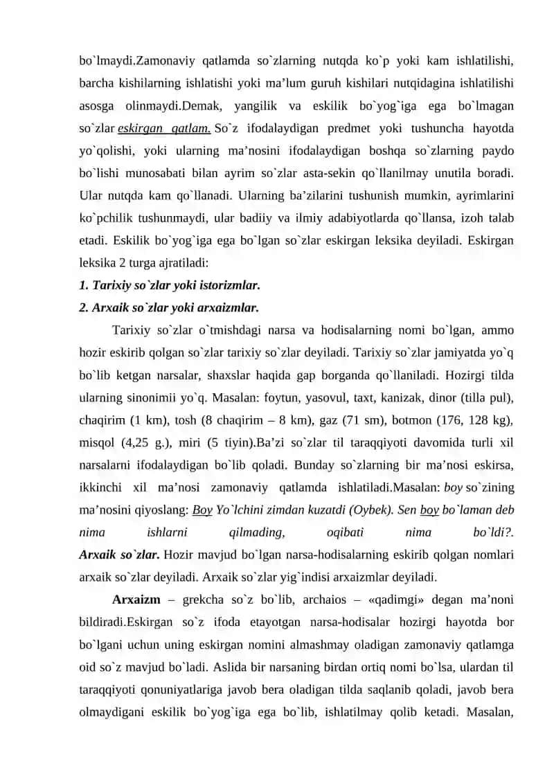 O‘ZBEK TILINING LEKSIK QATLAMLARI 3