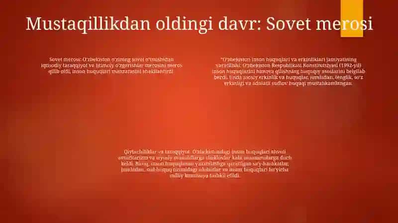 Oʻzbekiston Inson Huquqlari Va Erkinliklari Kafolatining Yaratilishi 3