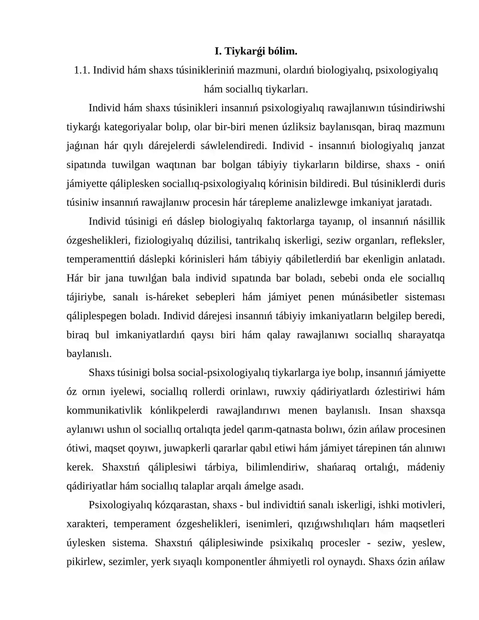 Individ - shaxs - individuallik túsinikleri 3
