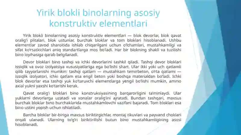 Yirik blokli konstruksiyali binolar 3