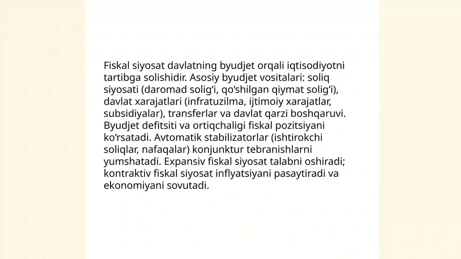 Iqtisodiy siyosatning dastak va vositalari 3