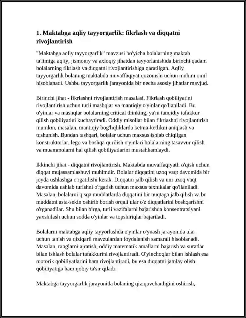 Maktabga aqliy tayyorgarlik: fikrlash va diqqatni rivojlantirish 3