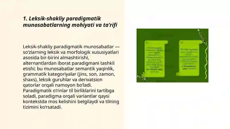 O'zbek tilida leksik-shakliy paradigmatik munosabatlar 3