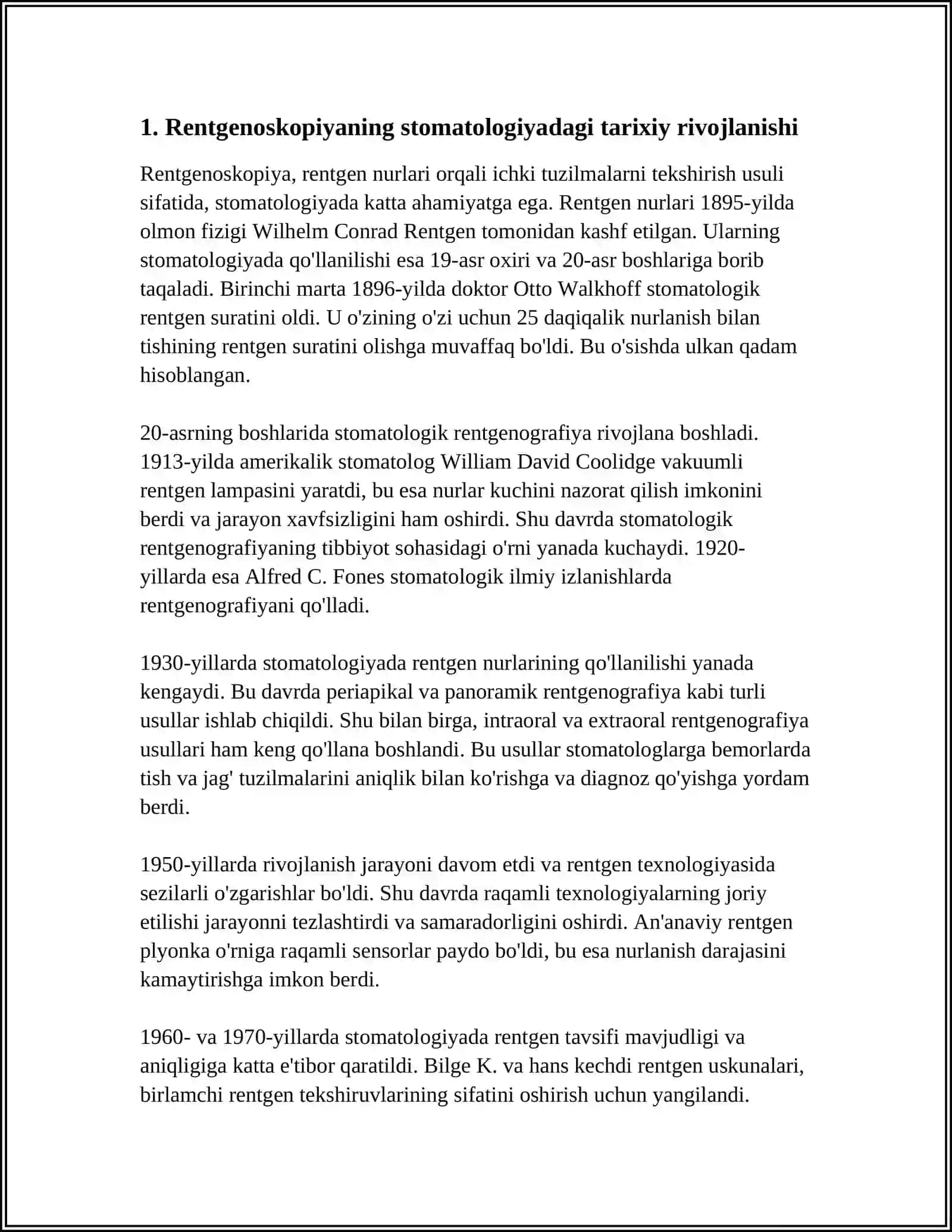 RENTGENOSKOPIYANGING STOMATALOGIYADAGI OʻRNI 3