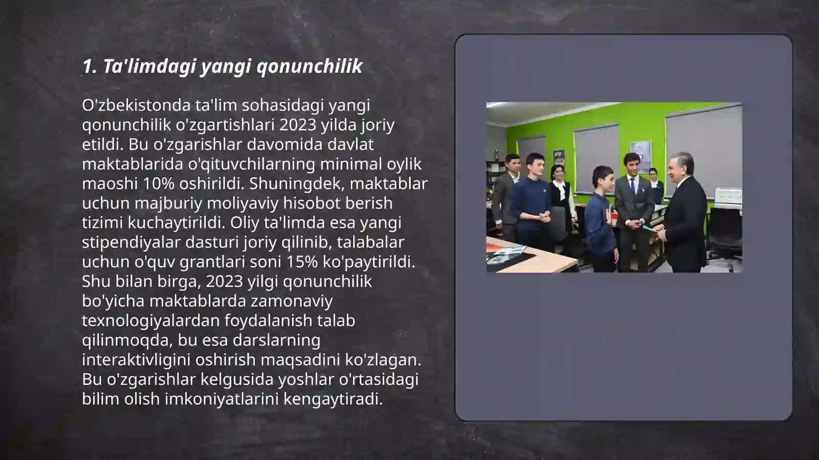 Yangi Oʻzbekistonda taʼlim tizimidagi islohotlar 3