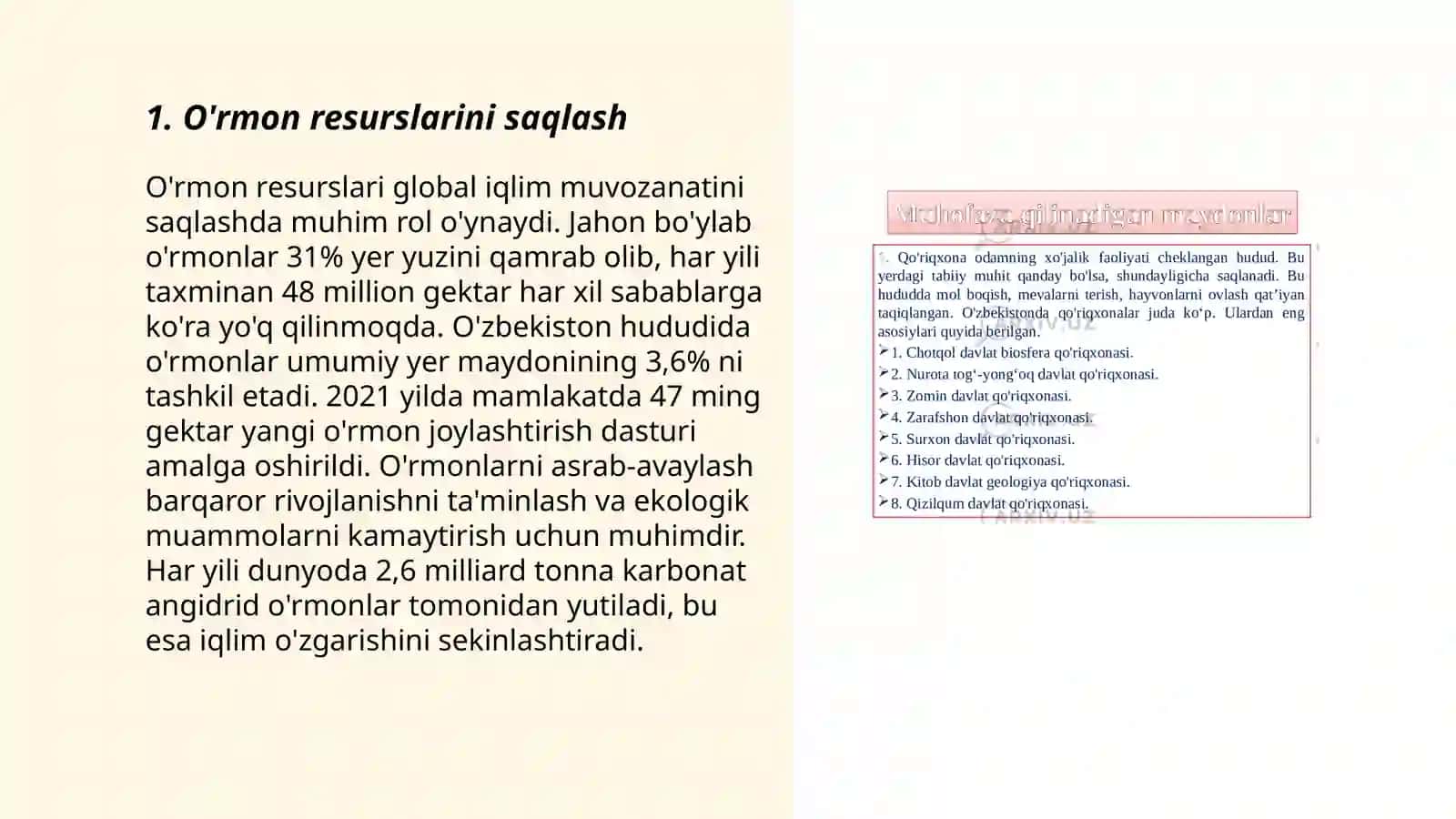 Tabiiy boyliklar.Tabiatni muhofaza qilish 3