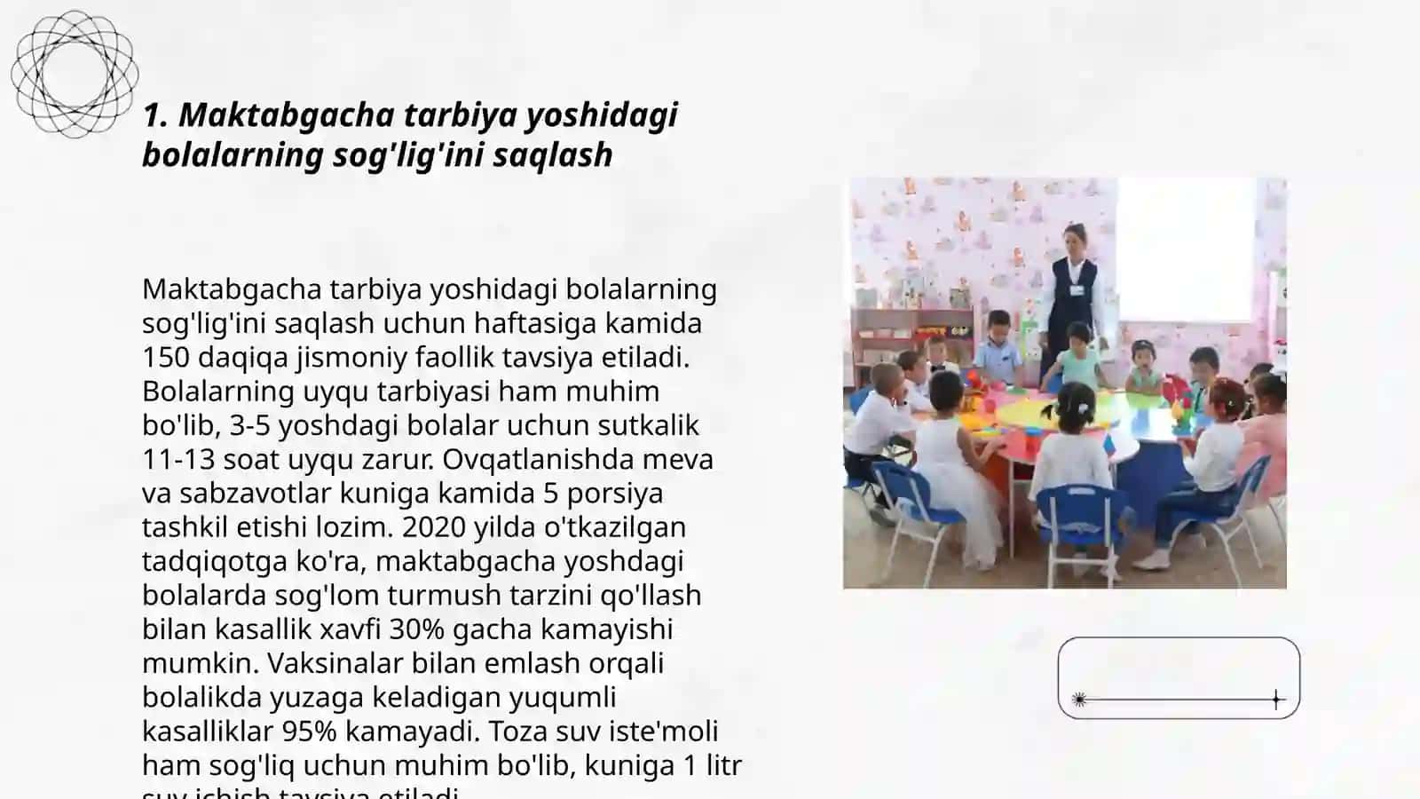 Maktabgacha tarbiya yoshidagi bollalarni kasallanish holatini gegiyenik baholash 3