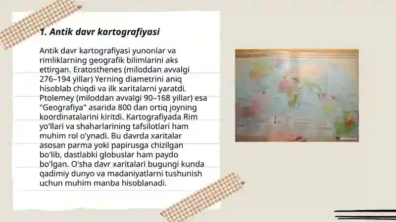 Kartografiyaning rivojlanish tarixini oʻrganish 3