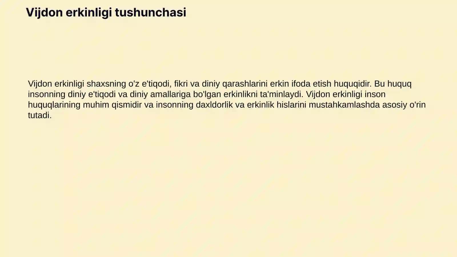 Vijdon erkinligi va diniy tashkilotlarning huquqiy maqomi 3