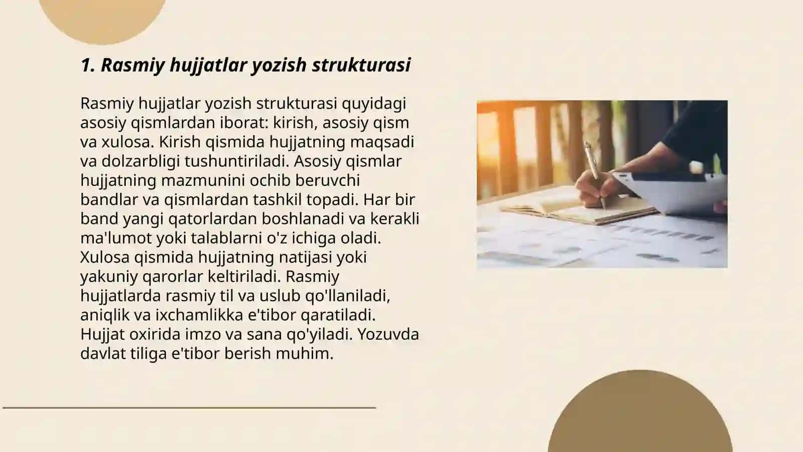 Rasmiy hujjatlar yozish koʻnikmalarini rivojlantirish 3