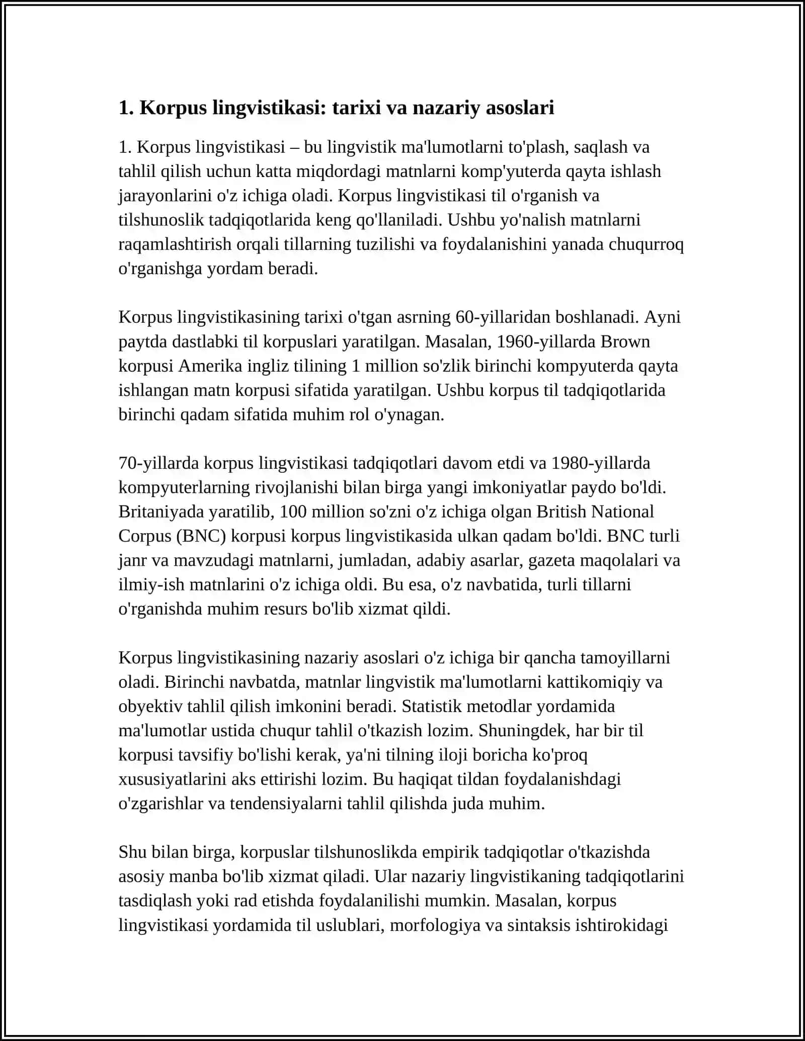 Korpus LIngvistikasining Rivojlanishi 3