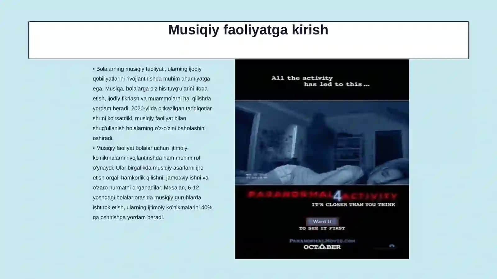 Bolalarning mustaqil musiqiy faoliyati 3