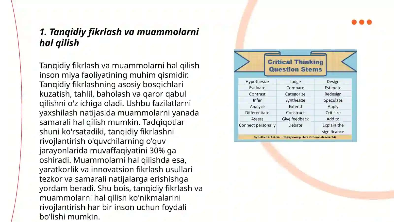 Tanqidiy fikrlash va muammolarni hal qilish 3
