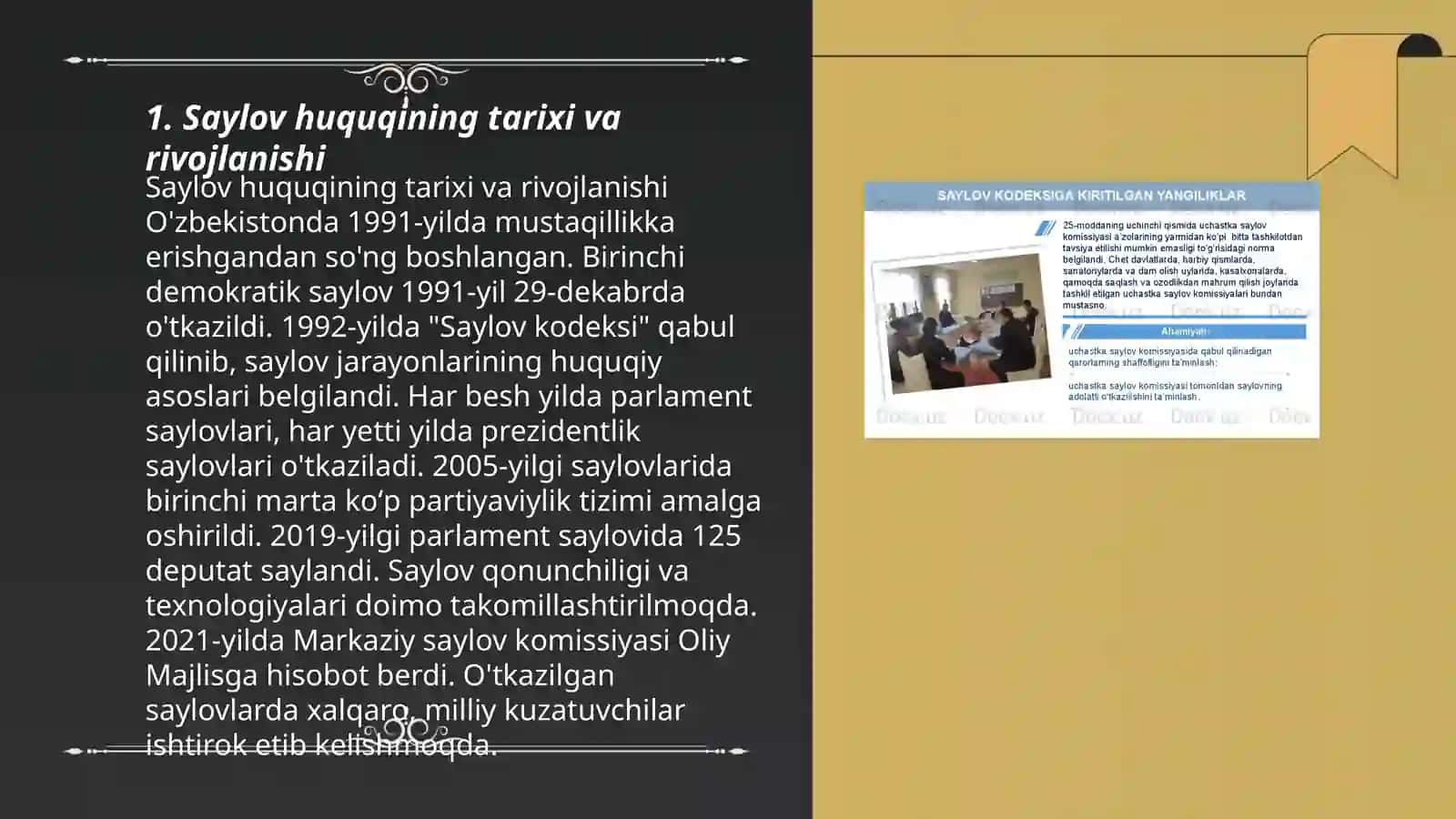 Saylov huquqining konstitutsiyaviy asoslari va tizimi 3