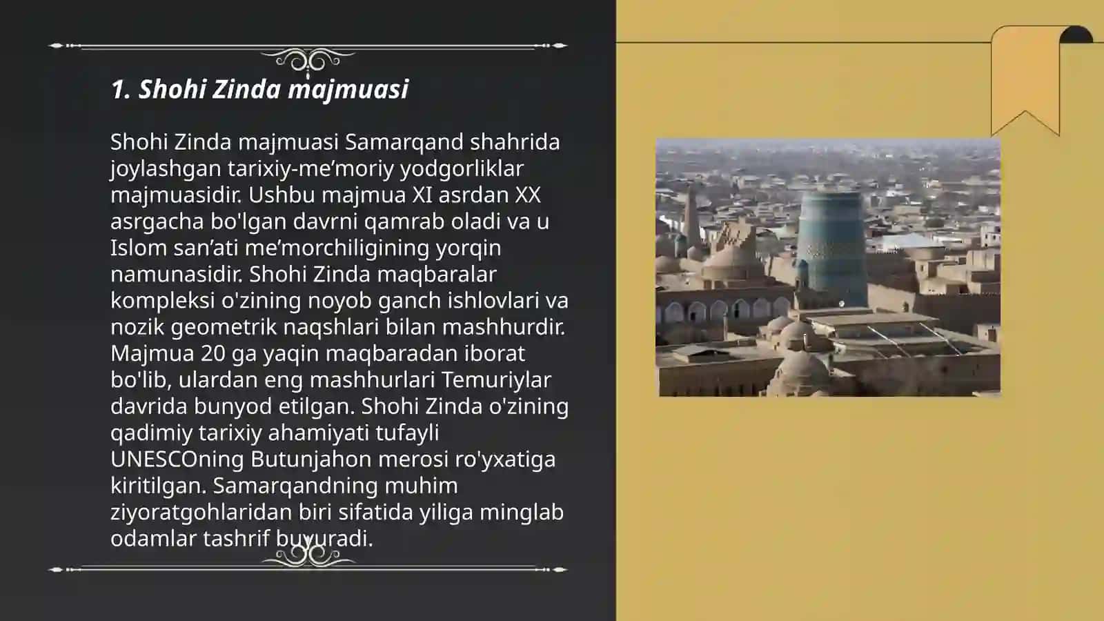 Samarqand shahrining meʼmoriy yodgorliklari 3