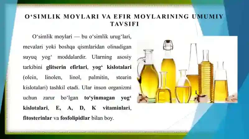Oʻsimlik moylari saqlovchi va efir moyli istiqbolli dorivor oʻsimliklar 3
