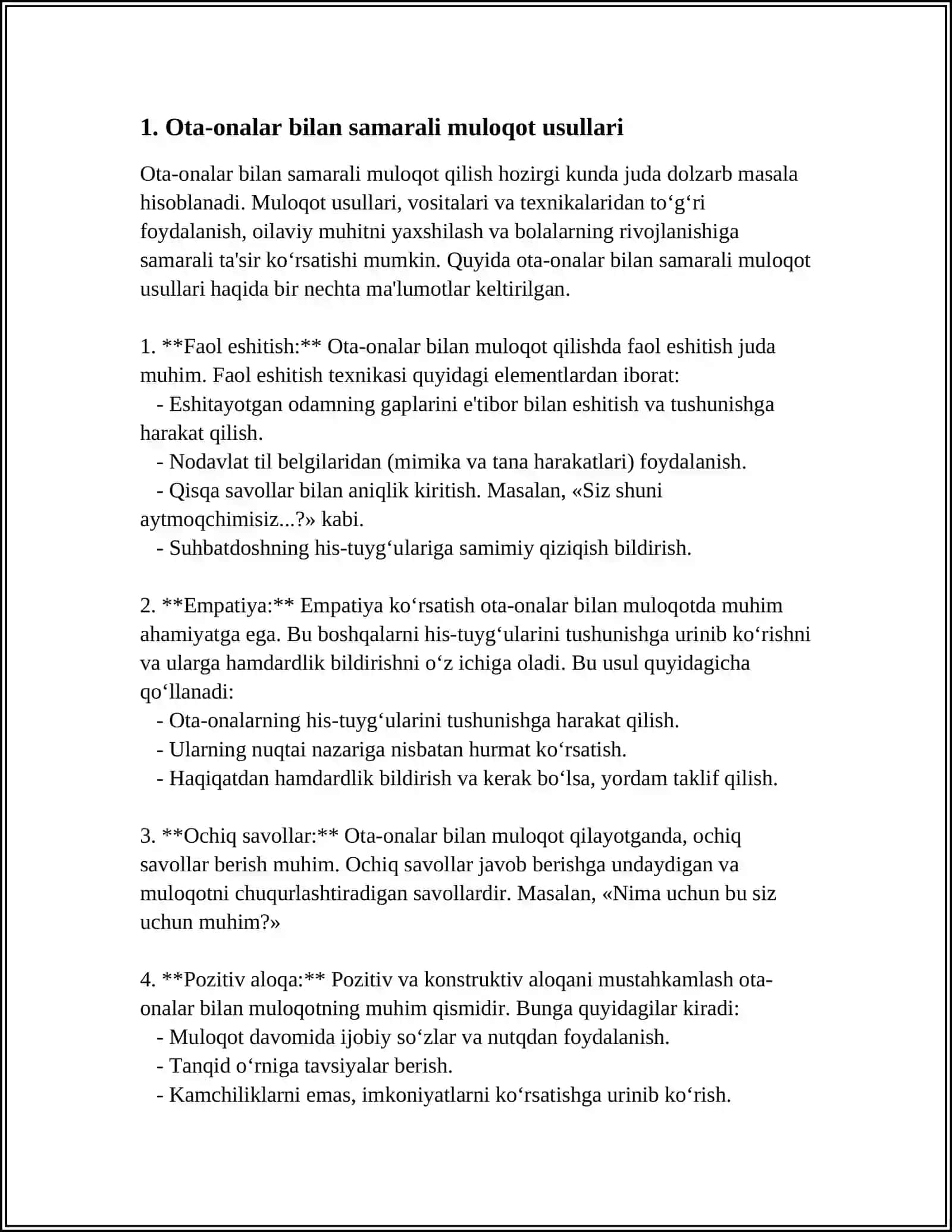 OTA-ONALAR BILAN ISHLASH SHAKLLARI VA METODLARI 3