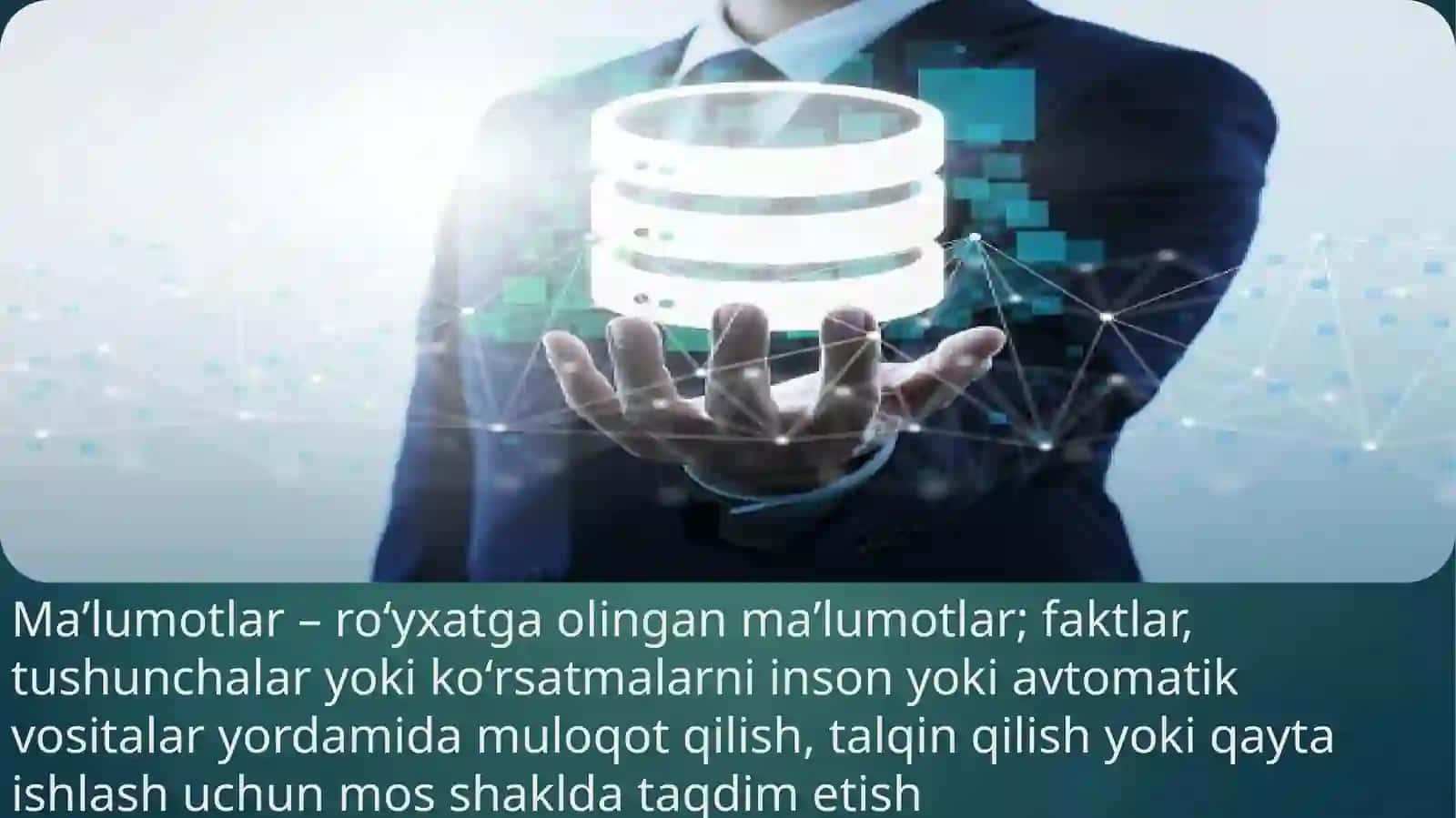 MA’LUMOT TUSHUNCHASI. MA’LUMOTLAR MODELI, TURLARI VA TUZILISHI 3