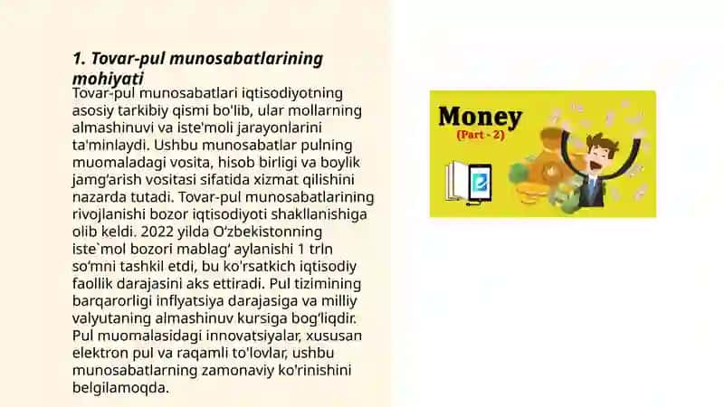 Tovar-Pul munosabatlari 3