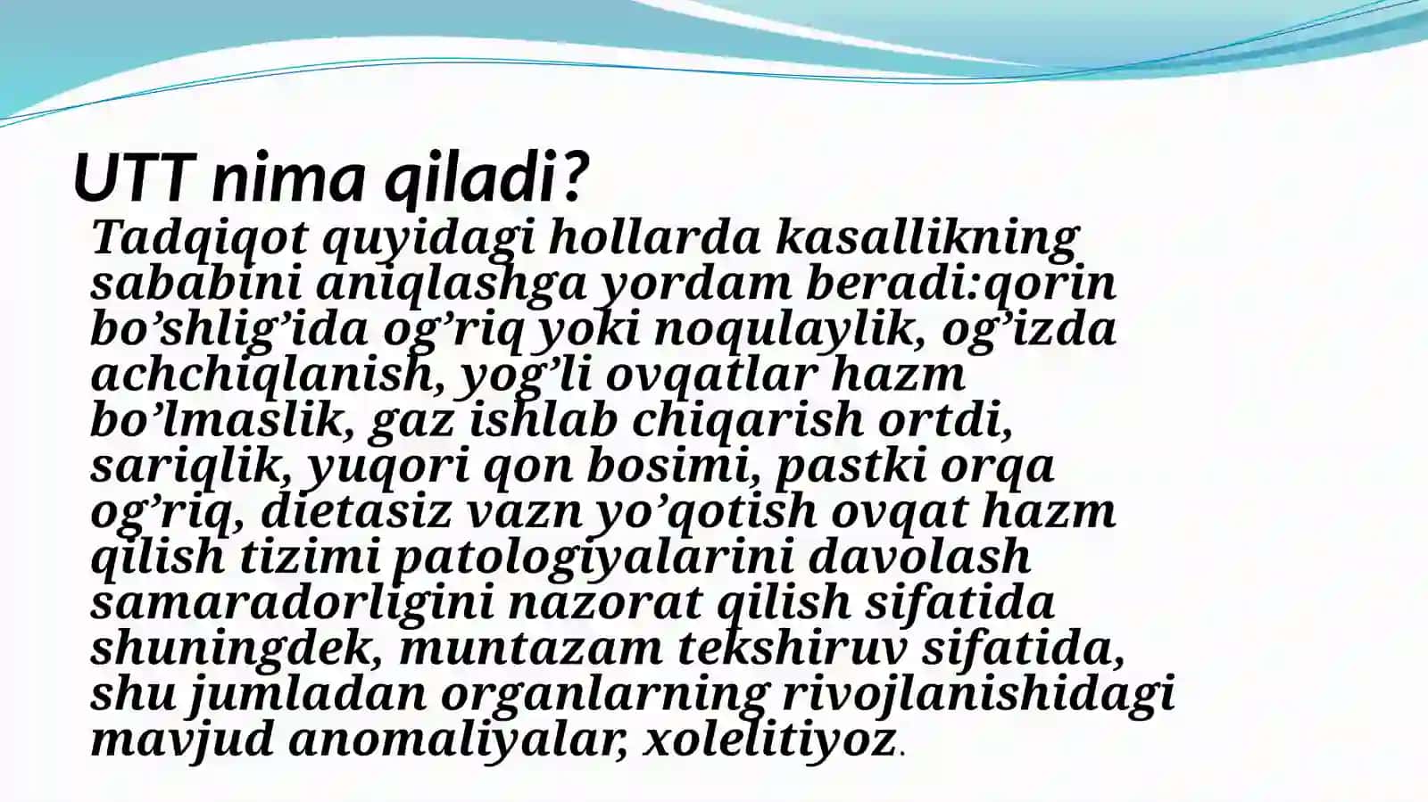Jigar va o‘t qopi UTT tekshiruvi. KT (kompyutertomografiya) 3