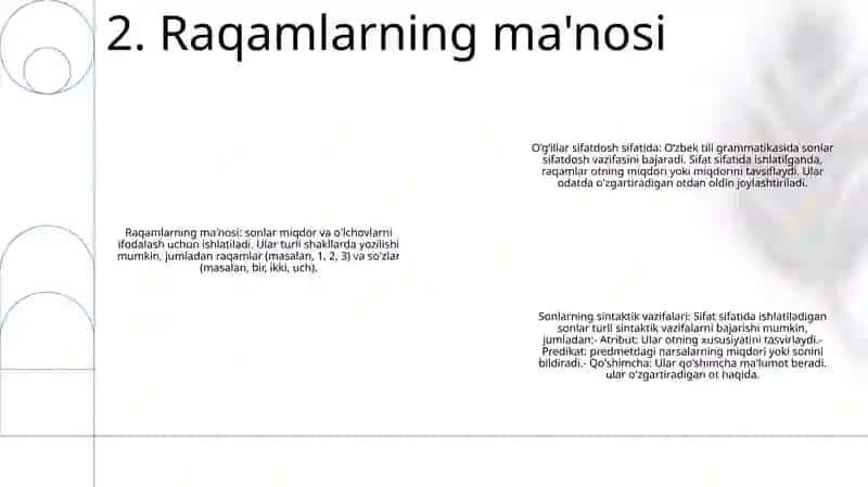 Son SoʻZ Turkumi Sifatida. Sonning Ma'Nosi Va Grammatik Belgilari 3