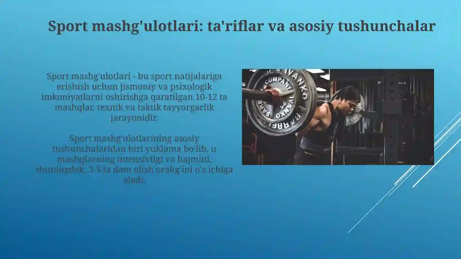Sport mashg'ulotlari: ta'riflar va asosiy tushunchalar 3