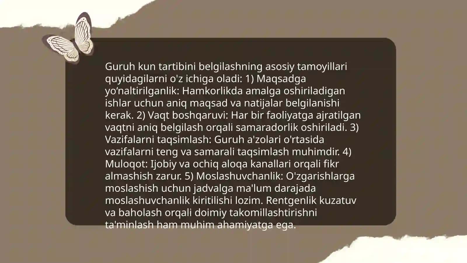 Guruhning kun tartibini tóğri rejalashtirish 3