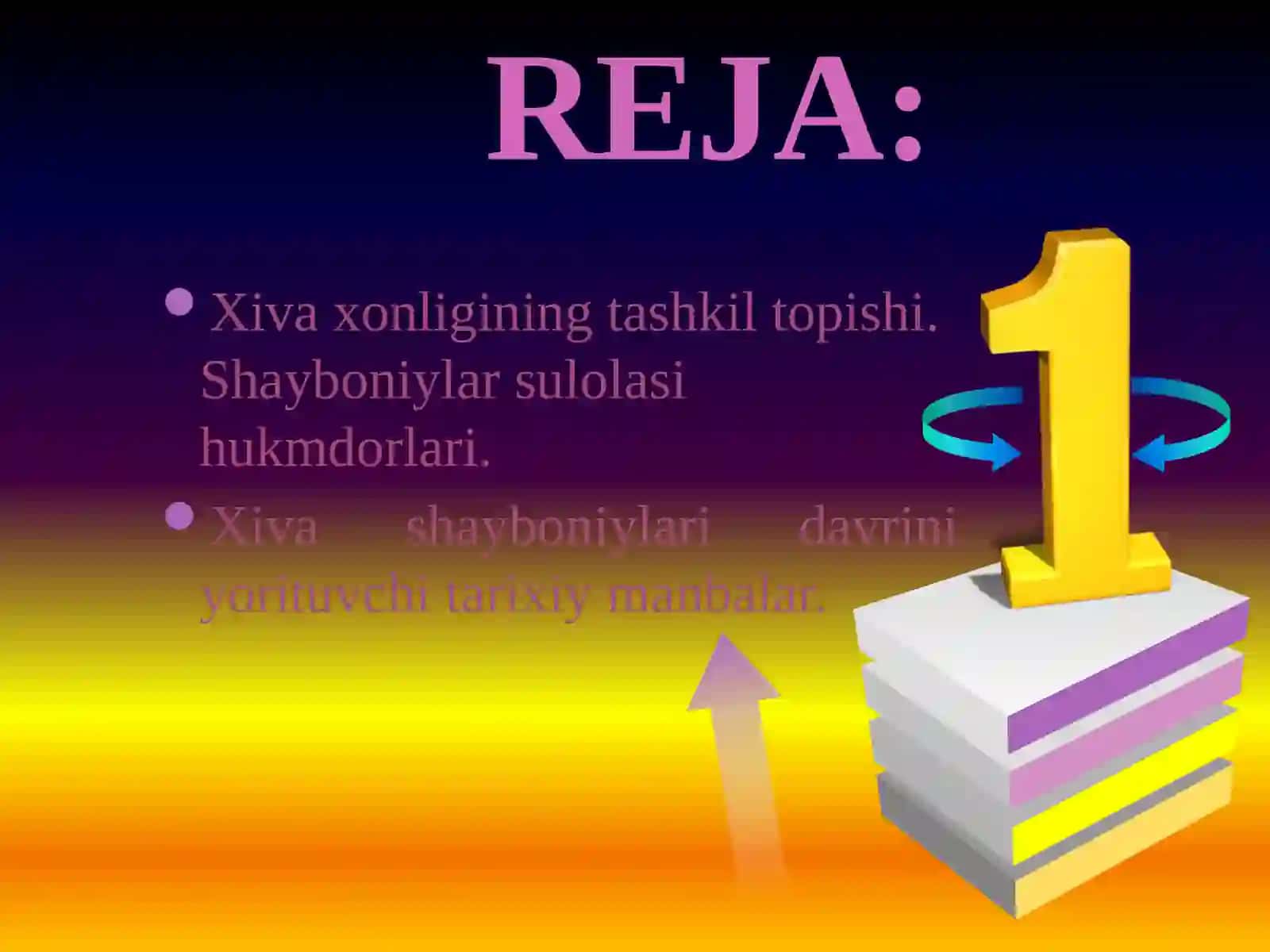 XIVA XONLIGINING TASHKIL TOPISHI. SHAYBONIYLAR SULOLASI BOSHQARUVI 3