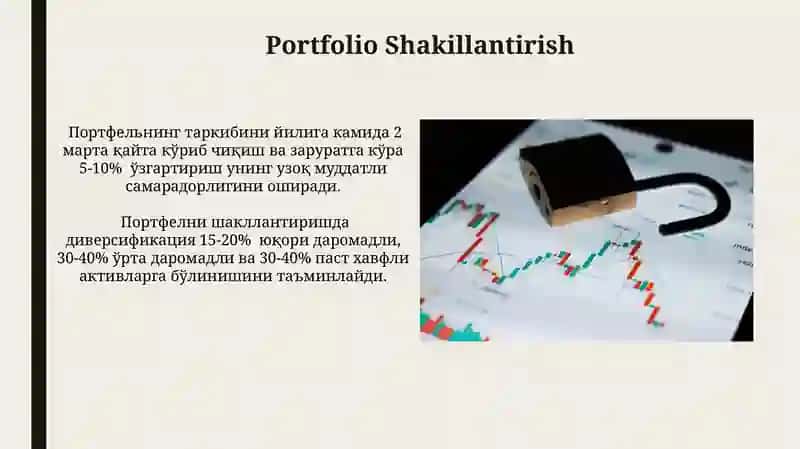 Moliyaviy investitsion va porfellarni shakllantirish va jalb etish yoʻllari 3