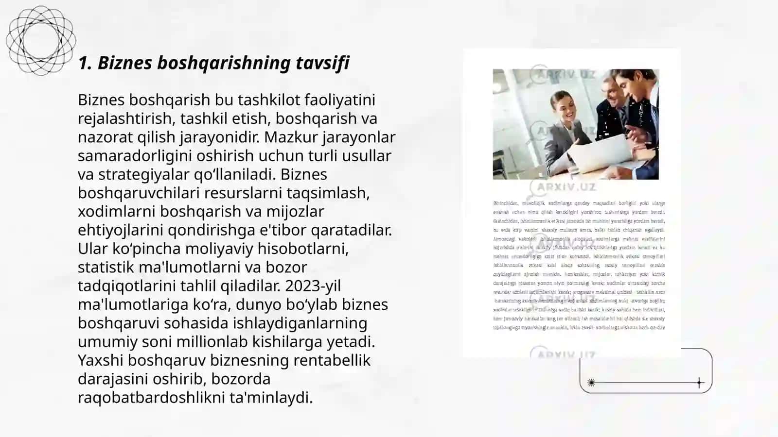 Biznes boshqarishda nazariy asoslar 3
