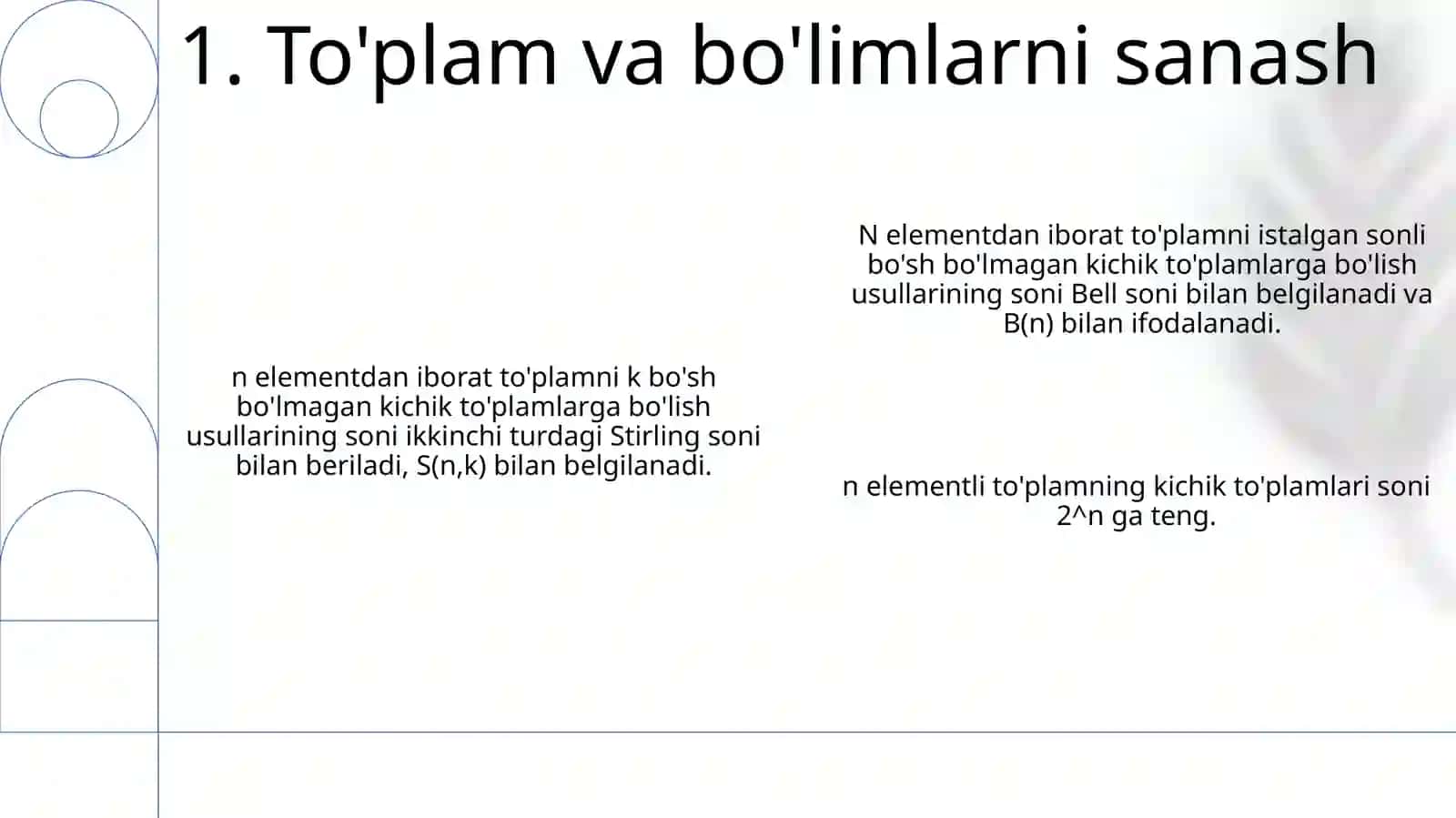 Kombinatorika mavzusidagi formulalar yordamida misollar 3