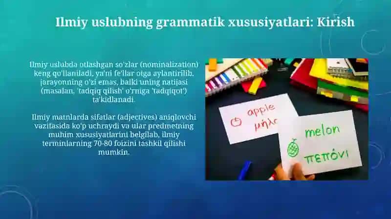 Ilmiy uslubning grammatik xususiyatlari 3