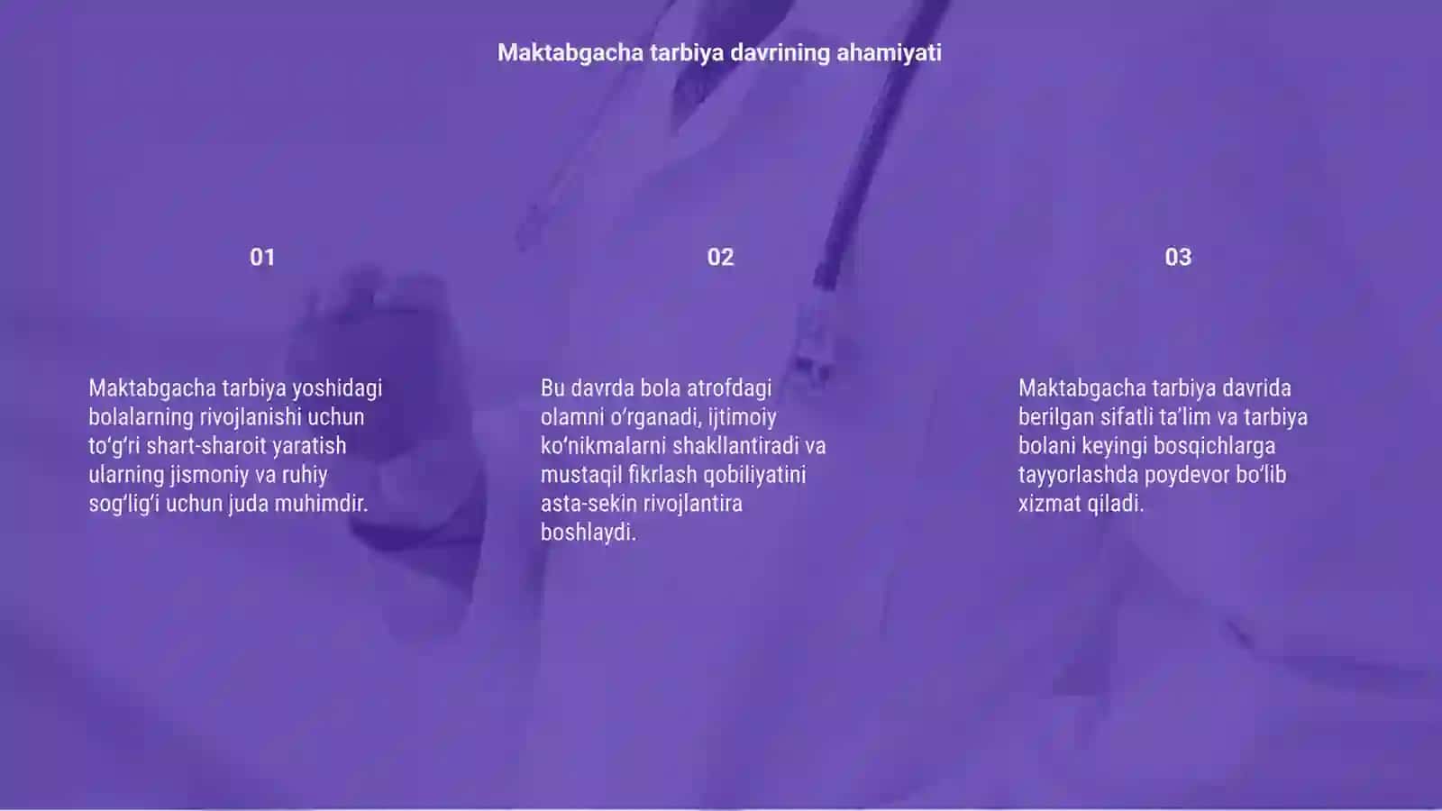 Maktabgacha tarbiya yoshidagi bolalar oʻsishining shart sharoitlariga tayyorgarlik 3