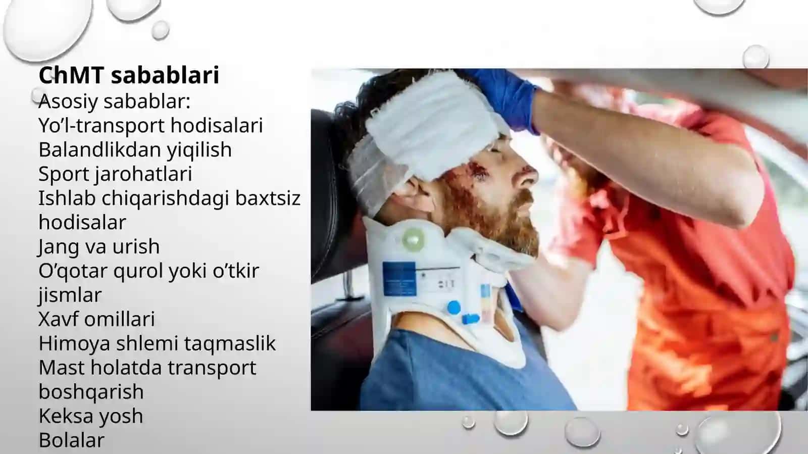 Bosh Miya Jarohatlari (ChMT) va Neyroxirurgik Shoshilinch Yordam | PPT Taqdimot | Tibbiyot Slaydi 3